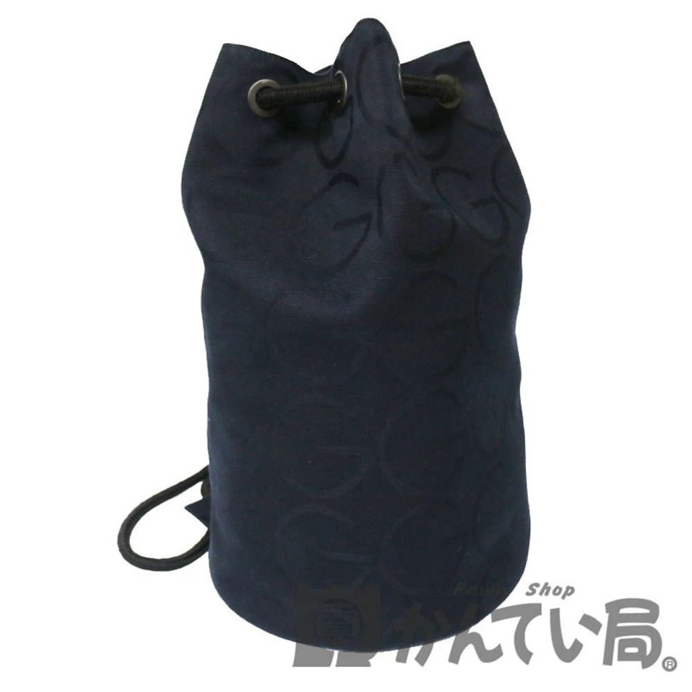 Gucci Hobo Bag Canvas Drawstring Marine Blue